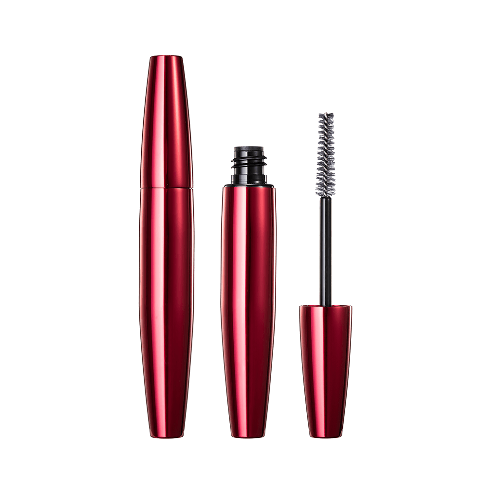Tubo de rímel de alumínio em forma de caneta vermelho brilhante